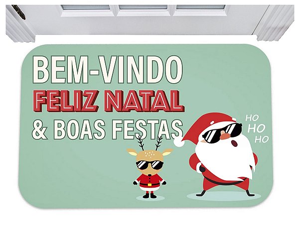 Capacho bem vindo feliz natal e boas festas tapete 40x60