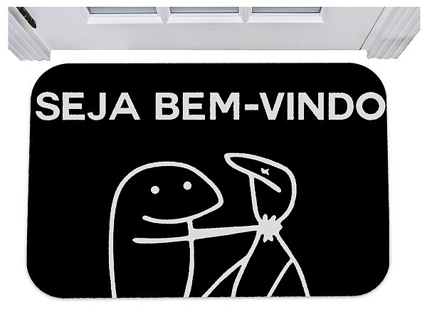 Capacho divertido seja bem vindo tapete para porta 40x60