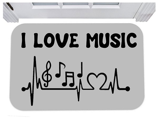 Capacho i love musica eu amo musica tapete para porta 40x60