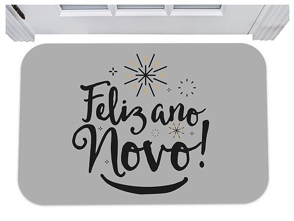 Capacho feliz ano novo festas comemoração tapete 40x60