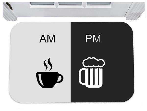 Capacho am café pm cerveja manhã e noite tapete divertido