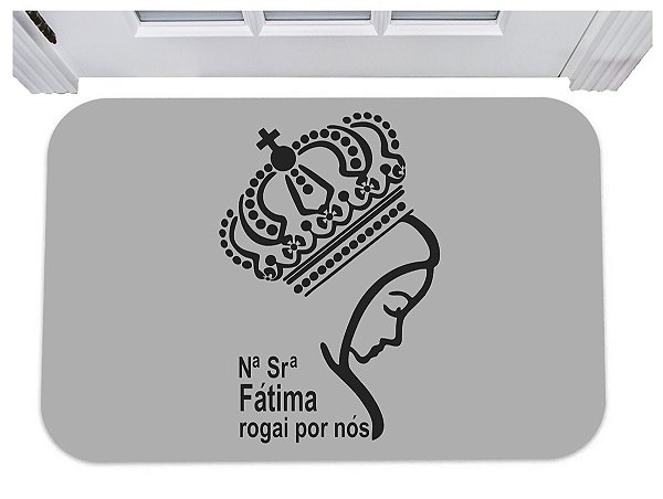 Capacho nossa senhora de Fátima rogai por nós tapete 40x60