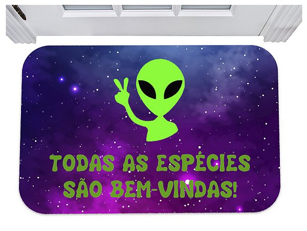 Capacho todas as espécies são bem-vindas alien et tapete