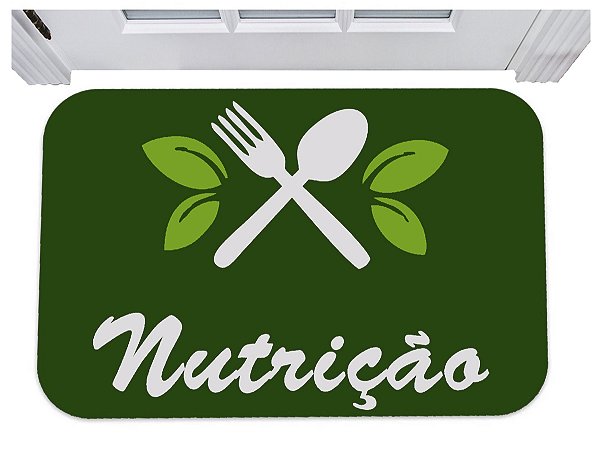 Capacho nutrição tapete para porta nutricionista 40x60