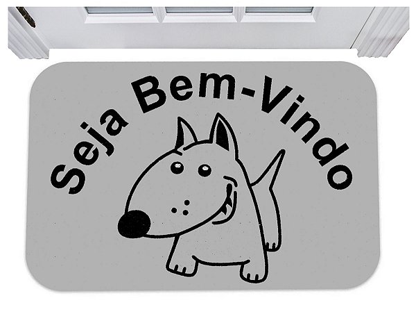 Capacho seja bem vindo cachorro bull terrier tapete de porta