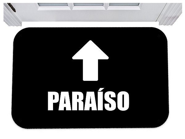 Capacho paraíso acima seta para cima tapete de porta 40x60