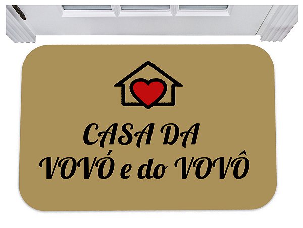 Capacho para entrada casa da vovó e do vovô tapete 40x60