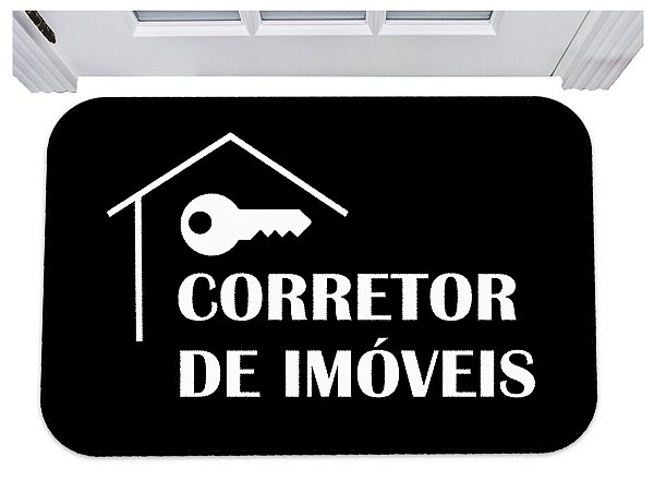 Capacho corretor de imóveis tapete para porta 40x60