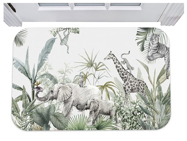 Capacho animais elefante safari natureza tapete infantil