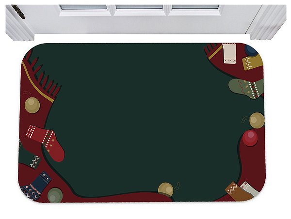 Capacho meias de natal tapete para porta decoração festas
