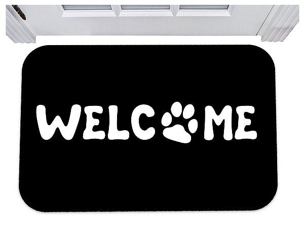 Capacho pet welcome patinha tapete para porta 40x60
