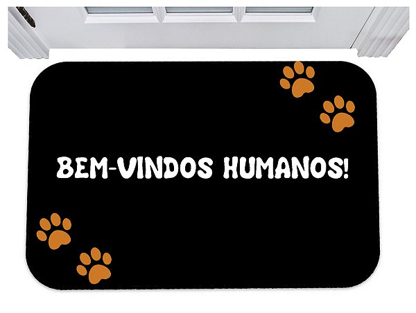 Capacho para porta bem-vindos humanos tapete 40x60