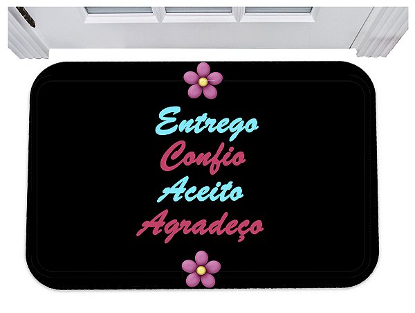Capacho entrego confio aceito agradeço tapete 40x60