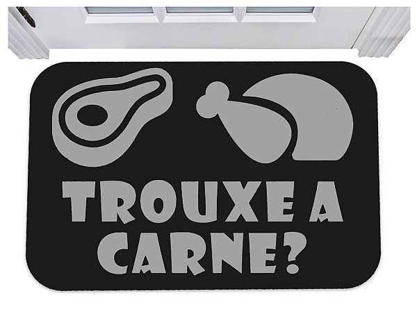 Capacho trouxe a carne tapete de porta divertido 40x60