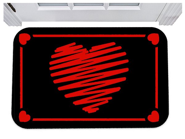 Capacho coração amor love dia dos namorados tapete de porta