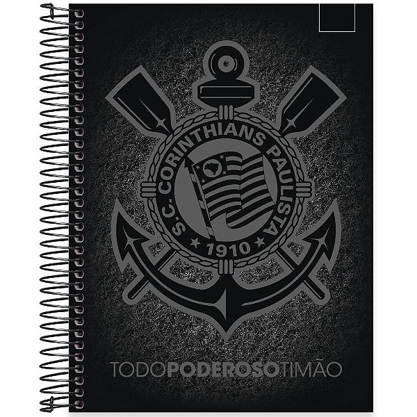 Caderno Universitário Capa Dura 10 matérias 160 Folhas Corinthians
