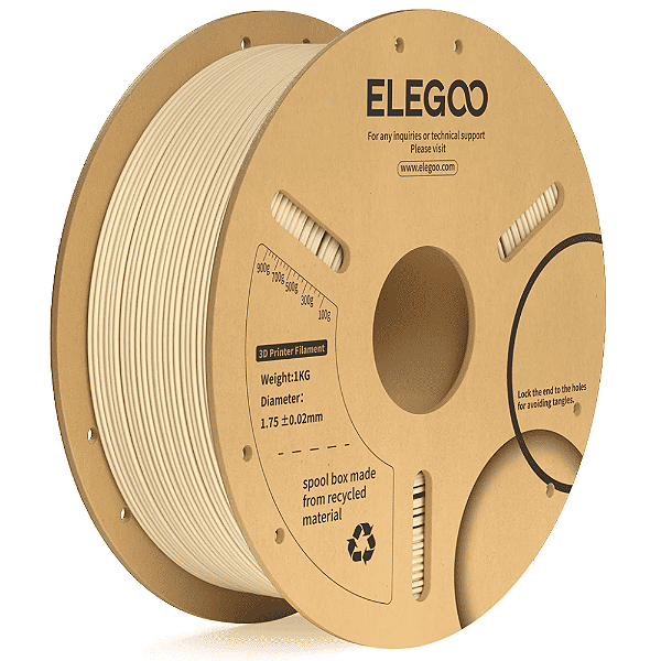 Filamento Elegoo PLA + (Plus) 1.75mm 1Kg Bege