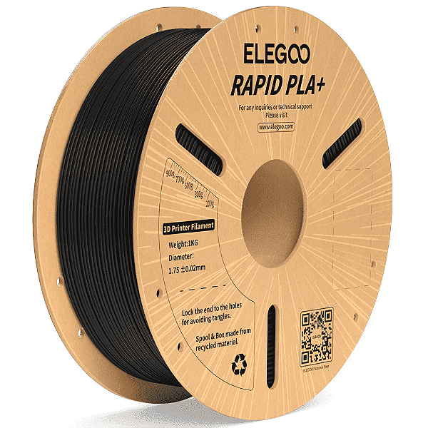 Filamento Elegoo Rapid PLA + (Plus) 1.75mm 1Kg Preto