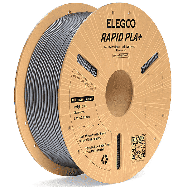 Filamento Elegoo Rapid PLA + (Plus) 1.75mm 1Kg Prata