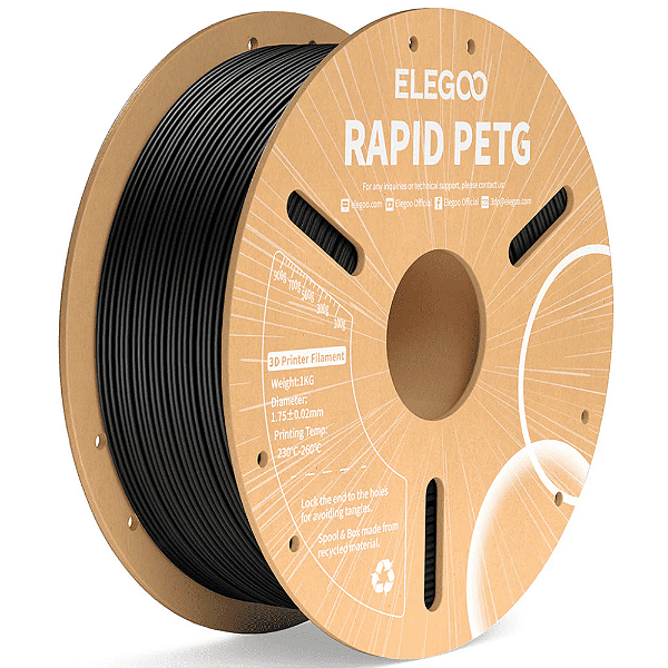Filamento Elegoo Rapid PETG 1.75mm 1Kg Preto