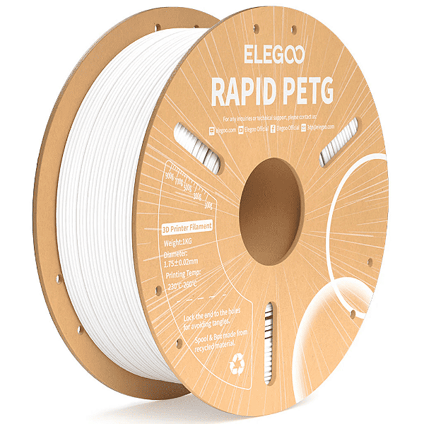 Filamento Elegoo Rapid PETG 1.75mm 1Kg Branco
