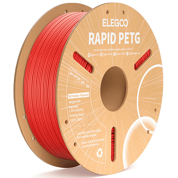 Filamento Elegoo Rapid PETG 1.75mm 1Kg Vermelho
