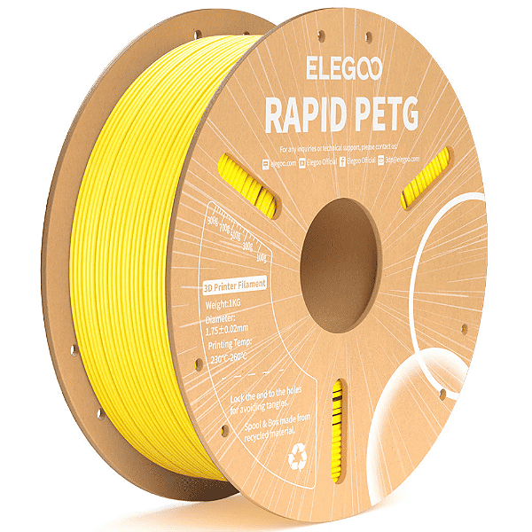 Filamento Elegoo Rapid PETG 1.75mm 1Kg Amarelo