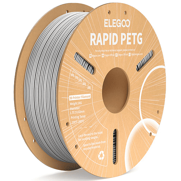 Filamento Elegoo Rapid PETG 1.75mm 1Kg Cinza