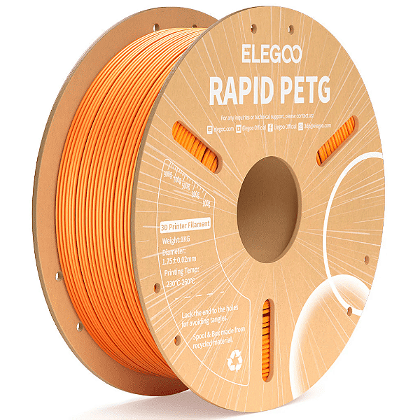 Filamento Elegoo Rapid PETG 1.75mm 1Kg Laranja