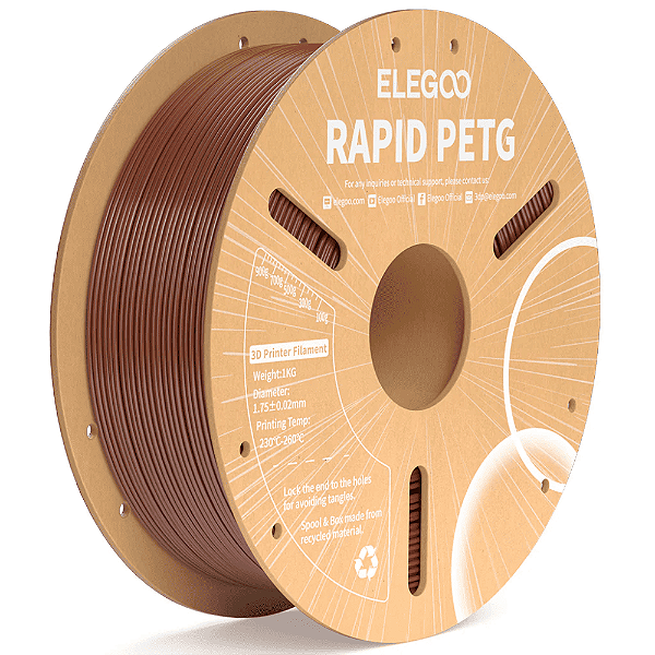Filamento Elegoo Rapid PETG 1.75mm 1Kg Marrom