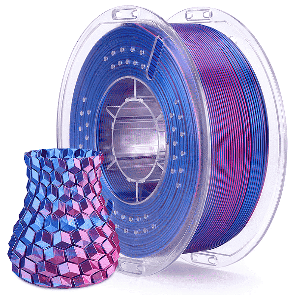 Filamento Elegoo PLA SILK 1.75mm 1Kg Azul Magenta