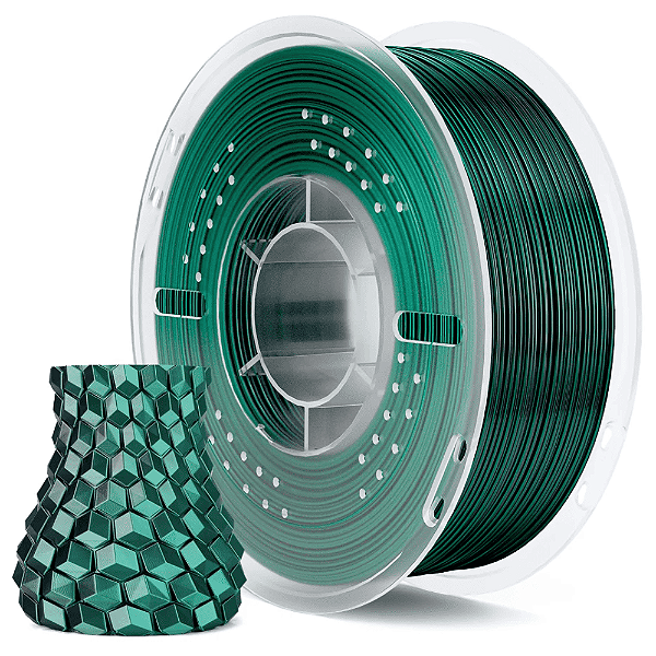Filamento Elegoo PLA SILK 1.75mm 1Kg Preto Verde
