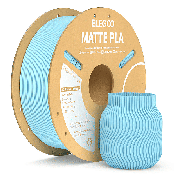 Filamento Elegoo PLA MATTE  1.75mm 1Kg Azul Claro