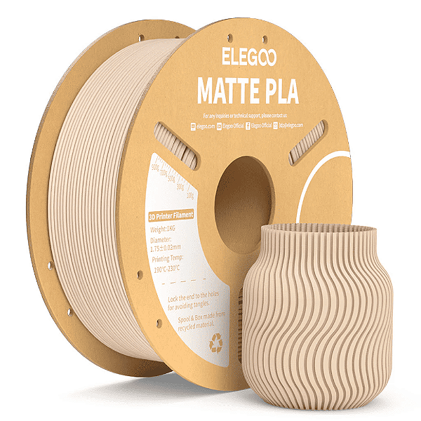Filamento Elegoo PLA MATTE  1.75mm 1Kg Bege