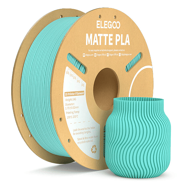Filamento Elegoo PLA MATTE  1.75mm 1Kg Verde Azulado