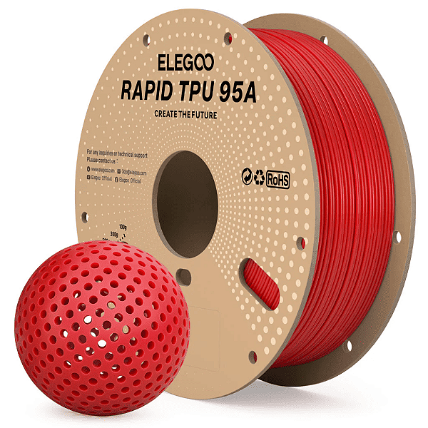 Filamento Elegoo RAPID TPU 1.75mm 1Kg Vermelho