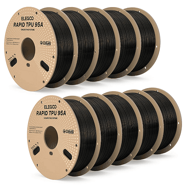 Caixa com 10 Filamentos Elegoo Rapid TPU 1.75mm 1Kg