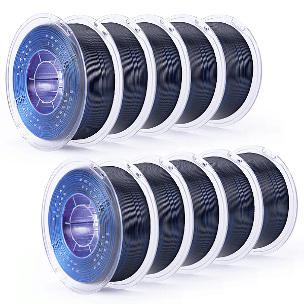 Caixa com 10 Filamentos Elegoo PLA SILK 1.75mm 1Kg