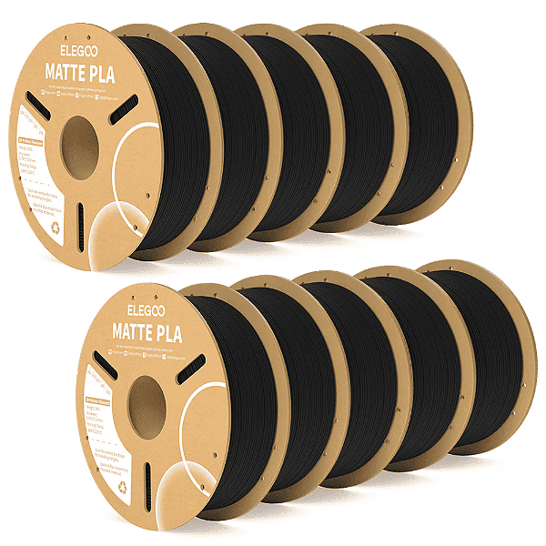 Caixa com 10 Filamentos Elegoo PLA MATTE 1.75mm 1Kg