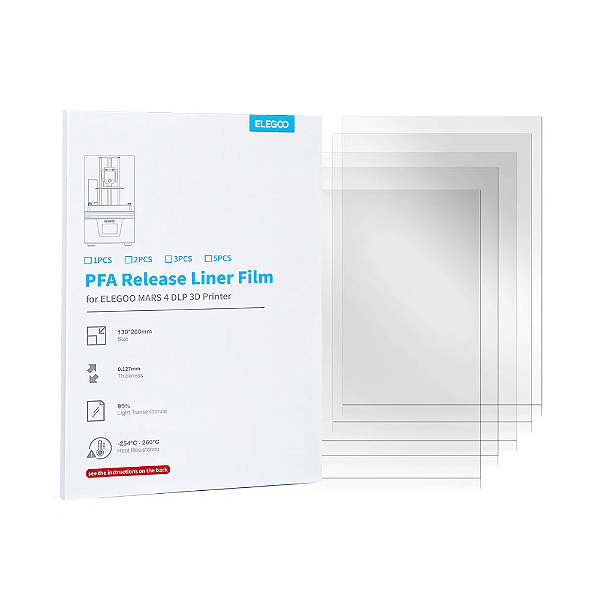 Filme PFA para ELEGOO Mars 4 DLP - Kit com 5 peças