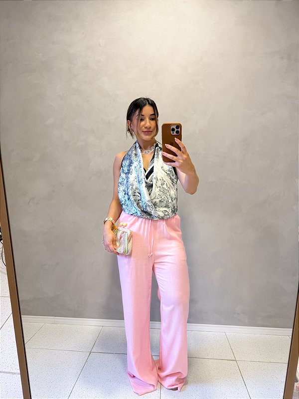 Calça Pantalona Linho