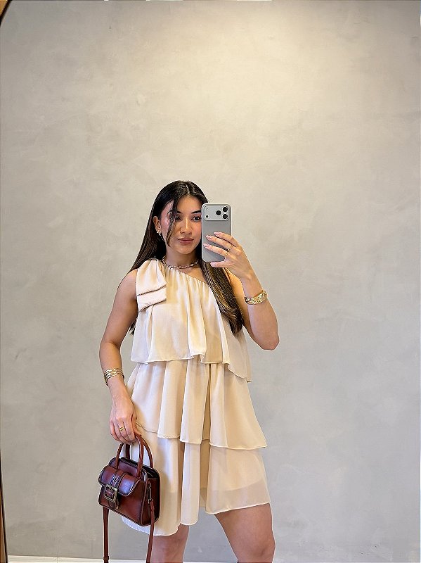 Vestido Camadas Laço