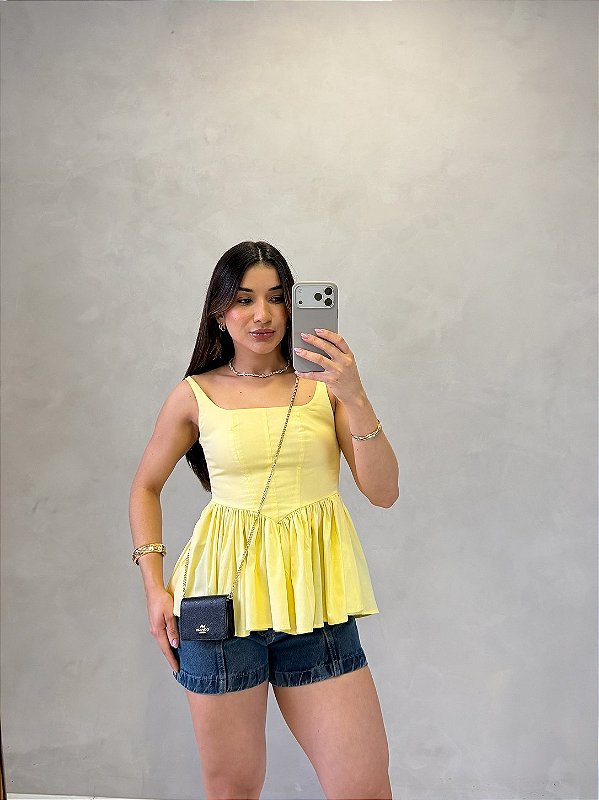 Blusa Peplum Corset Tricoline