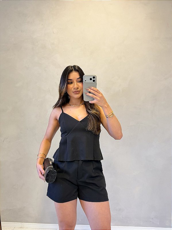 Conjunto Short + Blusa Peplum