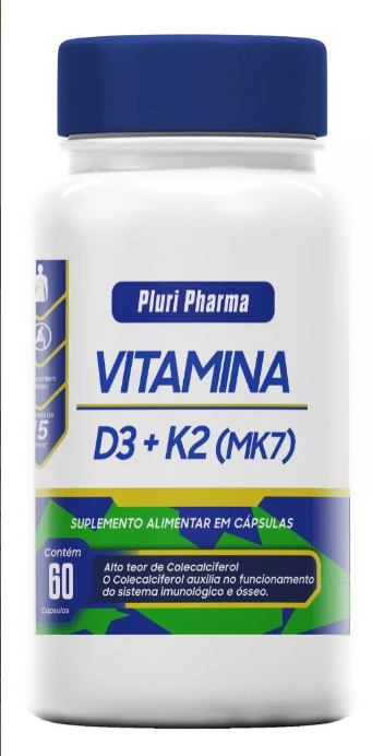 Vitamina D3 10mil Ui + Vit. K2 (Mk-7) 100 mcg - 60 doses