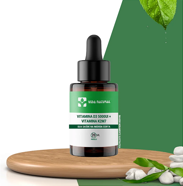 Vitamina D3 5mil Ui + K2 (Mk-7) 120mcg | sublingual - 20ml