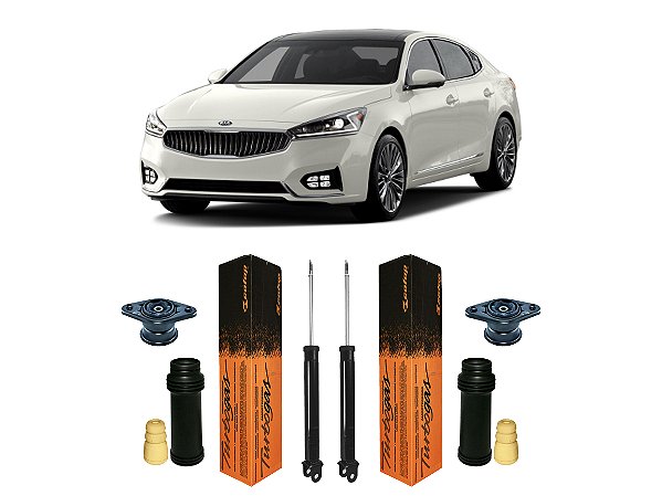 2 Amortecedor + Kit Batente Traseiro Kia Cadenza 2010 A 2015
