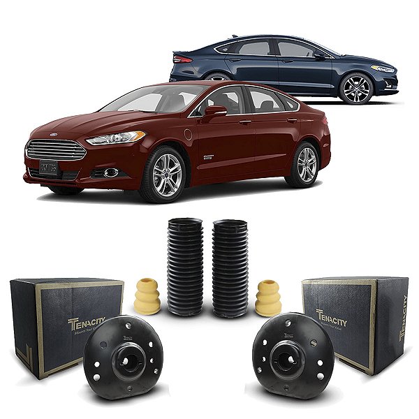 Par Coxim Suporte Tenacity Batente Coifa Suspensão Dianteira Ford Fusion Titanium 2013 2014 2015 2016 2017 2018 2019
