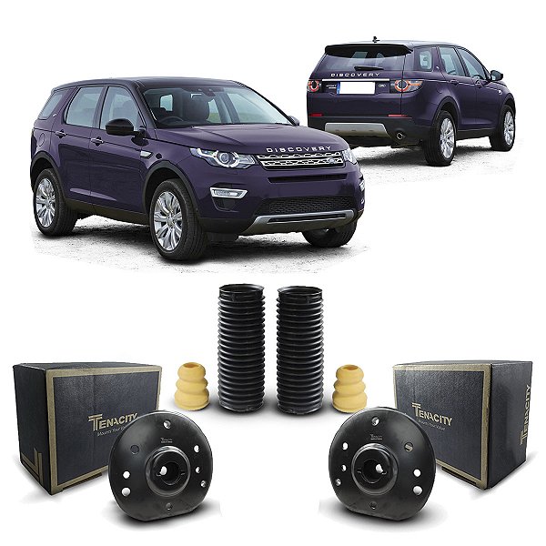 Par Coxim Batedor Tenacity + Batente Coifa Suspensão Dianteira Land Rover Discovery Sport 2015 2016 2017 2018 2019