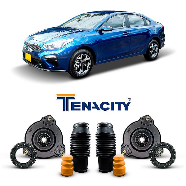 2 Kit Suporte Reparo Coxim Original Tenacity Rolamento Batente Coifa Suspensão Dianteira Kia Cerato 2019 2020 2021 2022